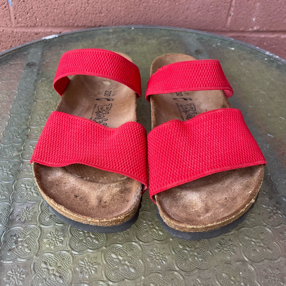Birkenstock Birki’s Red Elastic Strap Sandals Size 5-5.5 (36) Euro - Picture 3 of 9